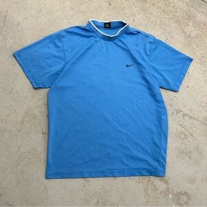 Vintage 90s Nike Athletic Mesh Embroidered Logo T-shirt Men’s Blue Short Sleeve